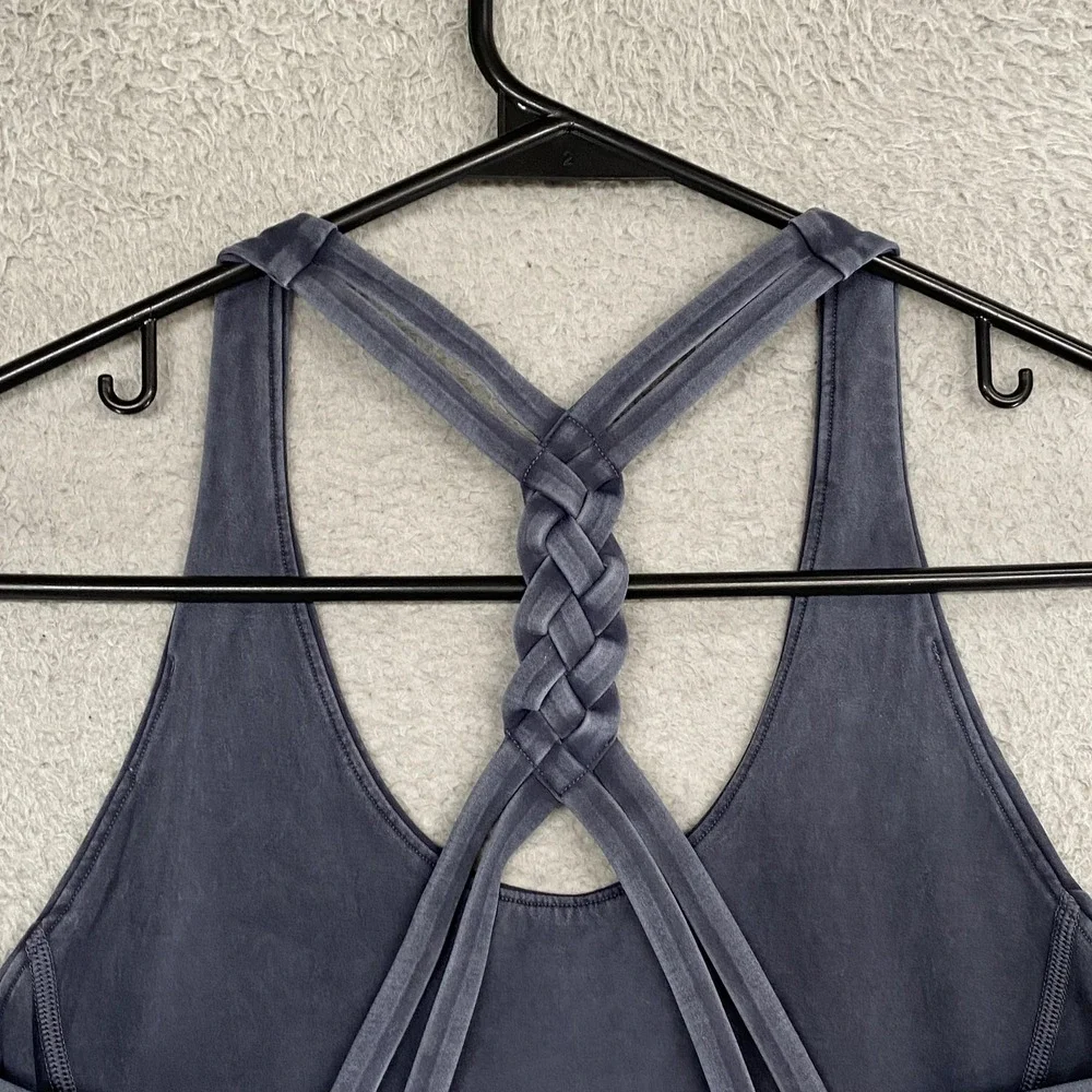 SoulCycle Sports Bra Womens Small‎ Acid Wash Braided Crossback Skull Yoga Gym